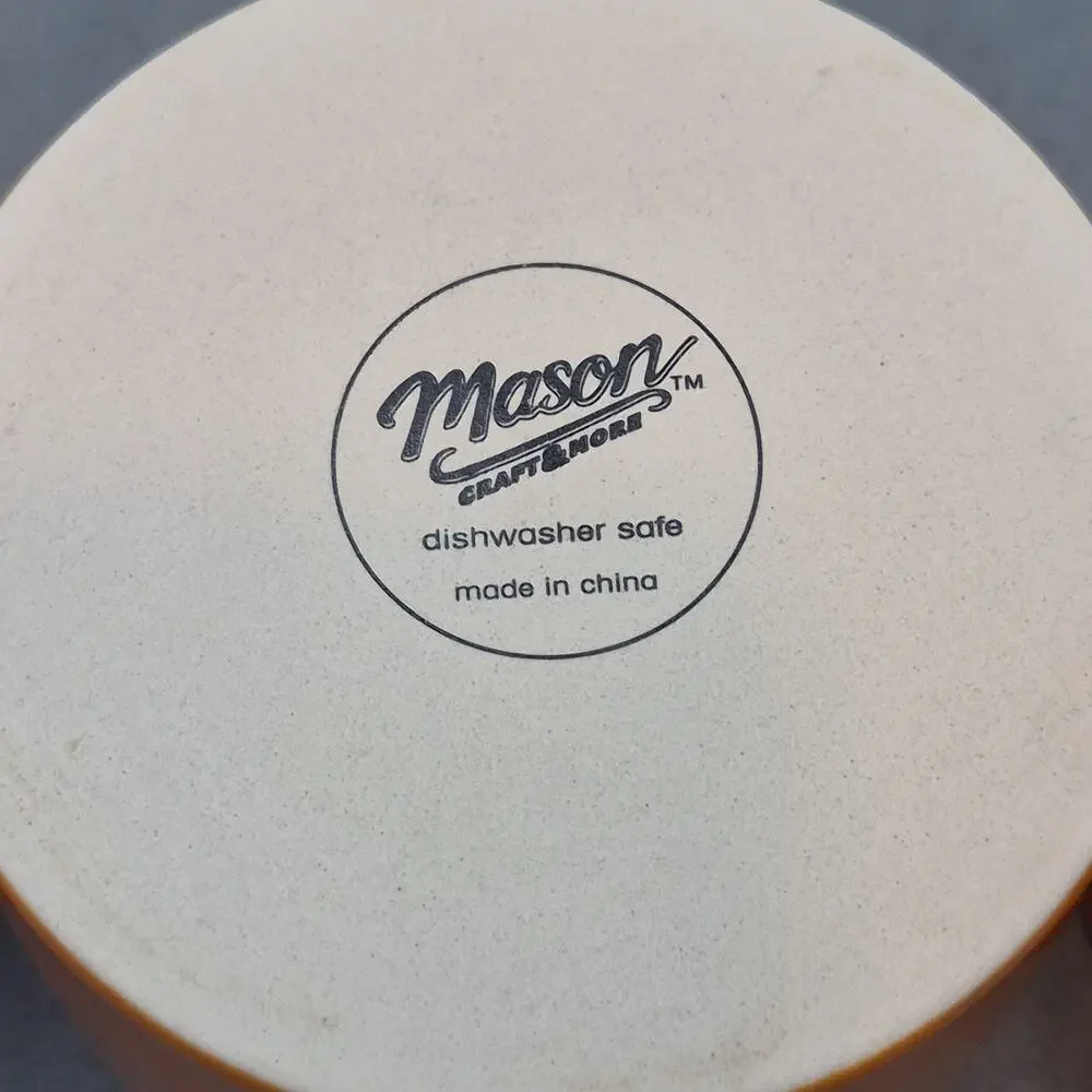 Mason Craft & and More 3 Piece Orange Nesting Bowls Ramekins Ceramic 8-10-16 oz.